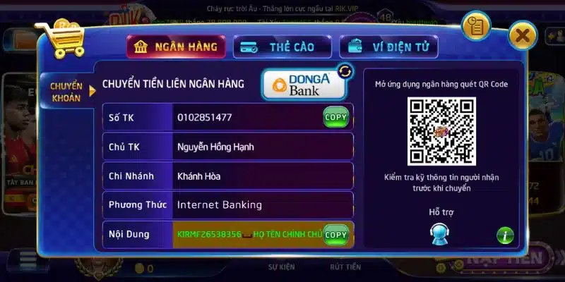 Nạp tiền rikvip