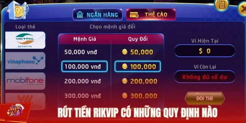 Rút tiền rikvip